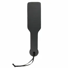 Ouch! Black PU Leather Impact Paddle - Ergonomic, Durable, 32 cm