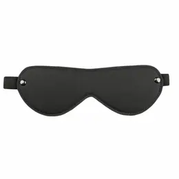 EasyToys Leather Eye Mask with Adjustable Elastic Band - Black