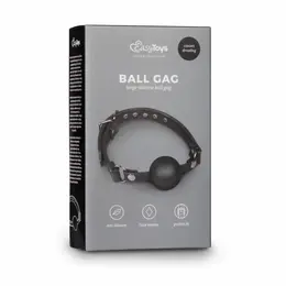 EasyToys Adjustable Faux Leather Head Harness with Large Silicone Ball