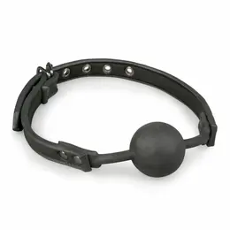 EasyToys Silicone Ball Gag Adjustable Strap Black Comfortable Design