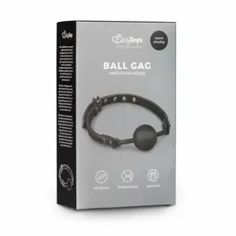 EasyToys Silicone Ball Gag Adjustable Strap Black Comfortable Design