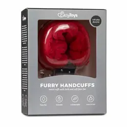 Ouch! Furry Handcuffs Red - Soft Plush Adjustable Restraint System
