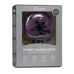 EasyToys Plush Wrist Restraints Purple - Soft Adjustable Cuffs