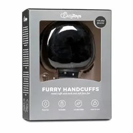 EasyToys Soft Plush Restraint Handcuffs Black Adjustable Lockable