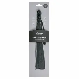 EasyToys Black Silicone Impact Whip with Ergonomic Handle 45cm