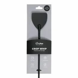 Ouch! Black Leather Impact Tool with Decorative Metal Caps, 45 cm