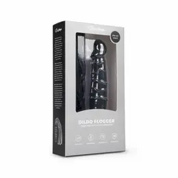 EasyToys Silicone Impact Flogger with Anatomic Grip Black 37cm