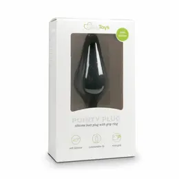 EasyToys Silicone Black Plug with Pull Ring - Small, Ergonomic Design