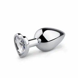 Rimba Aluminium Heart Gem Plug - Medium, Tapered, Polished Silver