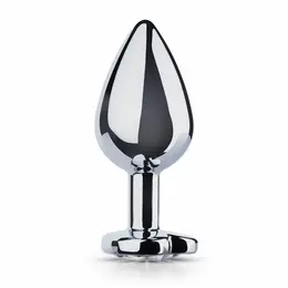 Rimba Aluminium Heart Gem Plug - Medium, Tapered, Polished Silver