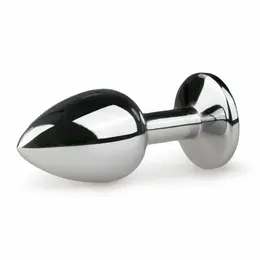 Diogol Aluminium Intimate Plug Silver/Pink S - Crystal Accent, Small Size