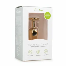 Rimba Aluminium Plug with Large Crystal - Tapered Design, Silver