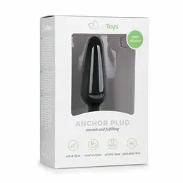 EasyToys Silicone Plug M - Flexible Anatomical Intimate Accessory, Black