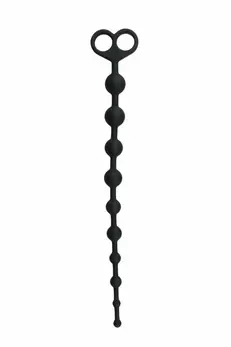 EasyToys Anal Beads Black 10-Piece Flexible Silicone Chain 34 cm