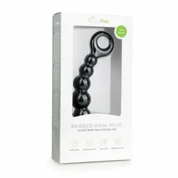 Sinner Gear Silicone Beaded Plug with Finger Loop - Black, Medium Size