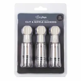 EasyToys Stimulation Set 3pcs - Adjustable Vacuum Suction Cups Transparent