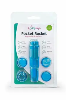 EasyToys Pocket Rocket Blue - Compact Multi-Attachment Massager
