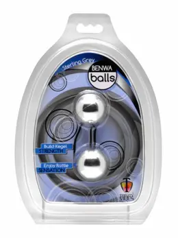 XR Brands Sterling Grey Kegel Training Balls Silicone Waterproof
