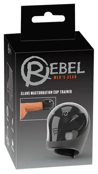 Rebel Glans Trainer Cup - Compact Vibrating System, Waterproof, Black