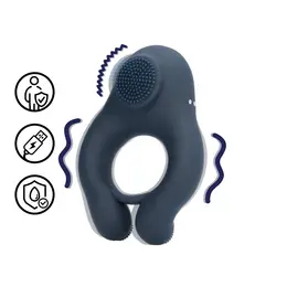 Loveline Indigo Blue Vibrating Ring with Dual Stimulating Surface
