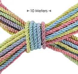 Loving Joy Polyester Bondage Rope 10m Multicolor Pastel - Soft & Durable