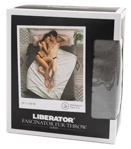 Liberator Faux Fur Fascinator Throw Grey/Black 183x137 cm Dual-Sided Blanket