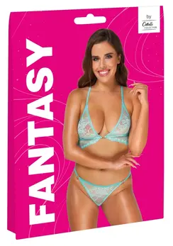 Cottelli Fantasy Lace Lingerie Set Mint L/XL - Soft Floral Lace & Adjustable Straps