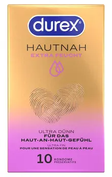 Durex Hautnah Extra Moisture 10 pcs Anatomical Latex Condoms 56mm