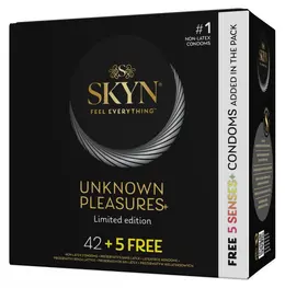 SKYN Unknown Pleasures Assorted Latex-Free Condom Set 42+5 Free, 53 mm
