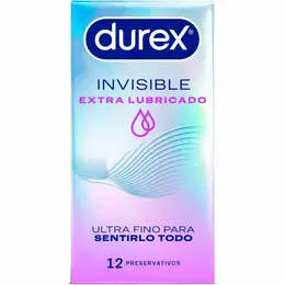 Durex Invisible Extra Lubricated 12 pcs - Ultra-Thin, Enhanced Comfort