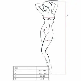 Passion BS034 Black Bodystocking with Embroidered Mesh, One Size