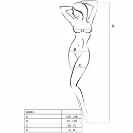 Passion BS013 Bodystocking Red - Elegant Mesh Design, One Size
