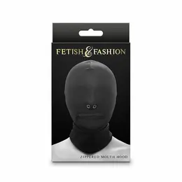 NS Novelties Fetish & Fashion Nylon Hood Black with Zippered Mouth Opening