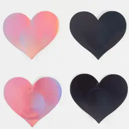 Secret Play WOW BOOBS! Heart-Shaped Holographic Body Covers Set 7.7x6.7cm