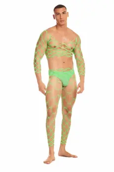 RAINBOW PARTY Future Mode 3-Piece Set Green L/XL - Vibrant Mesh Design