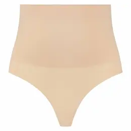 Bye Bra Seamless High Waist Thong Shapewear Beige XL Comfort Fit