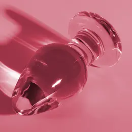 Ibiza Nebula Series Model 3 Intimate Glass Plug Pink 11cm O5cm Borosilicate