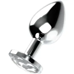 OHMAMA Anal Plug L Aluminum with Decorative Crystal 4x9cm