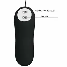 Pretty Love Anchor Shape Silicone Plug 12 Vibration Modes Black 85mm