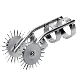 METAL HARD Thimble Dual Roller Stimulation Tool, 9cm, Steel Finish