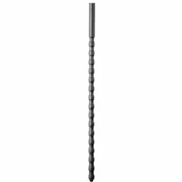 All Black Silicone Urethral Sound 24 cm - Flexible 6/8 mm Medical-Grade Probe