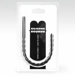 All Black Silicone Urethral Sound 24 cm - Flexible 6/8 mm Medical-Grade Probe