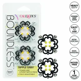 CalExotics Boundless Adjustable Nipple Grips - 4-Point Metal Clamps, 2 pcs