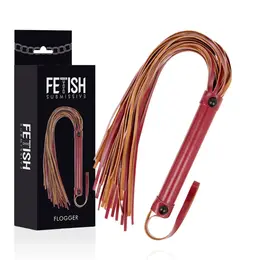 Fetish Submissive Dark Room Vegan Leather Whip 28cm - Durable Neoprene Handle