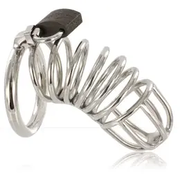 METAL HARD Stainless Steel Cage System 35mm - Chastity Lock Kit