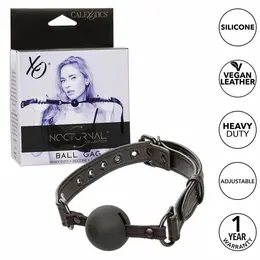 CalExotics Nocturnal Silicone Ball Gag Black - Adjustable Comfort Fit