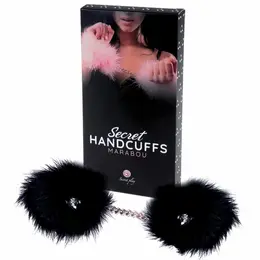 Secret Play Black Feather Restraint Set with Chrome Chain 30cm