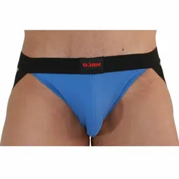 BURN 008 Jockstrap Blue/Black XL - Breathable Stretch Fabric