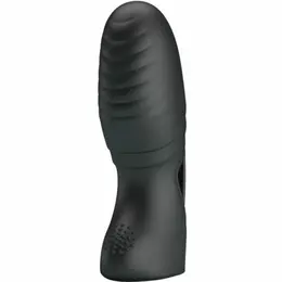 Pretty Love Alan Silicone Finger Vibe Black - Ergonomic Mini Massager