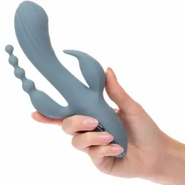 CalExotics Triple Ecstasy Grey - Rechargeable Triple-Action Massager 11.5cm